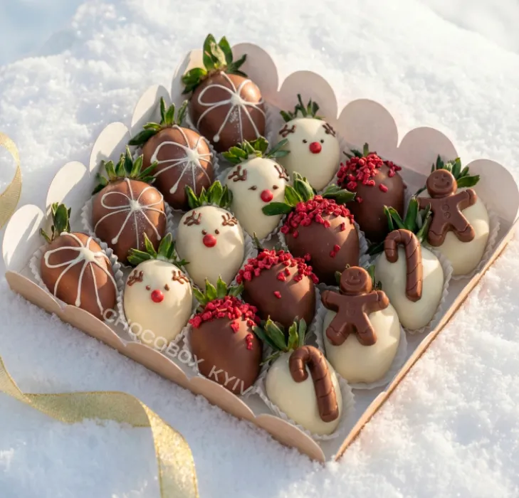 Новорічний бокс з полуницею в шоколаді - CHOCOBOX