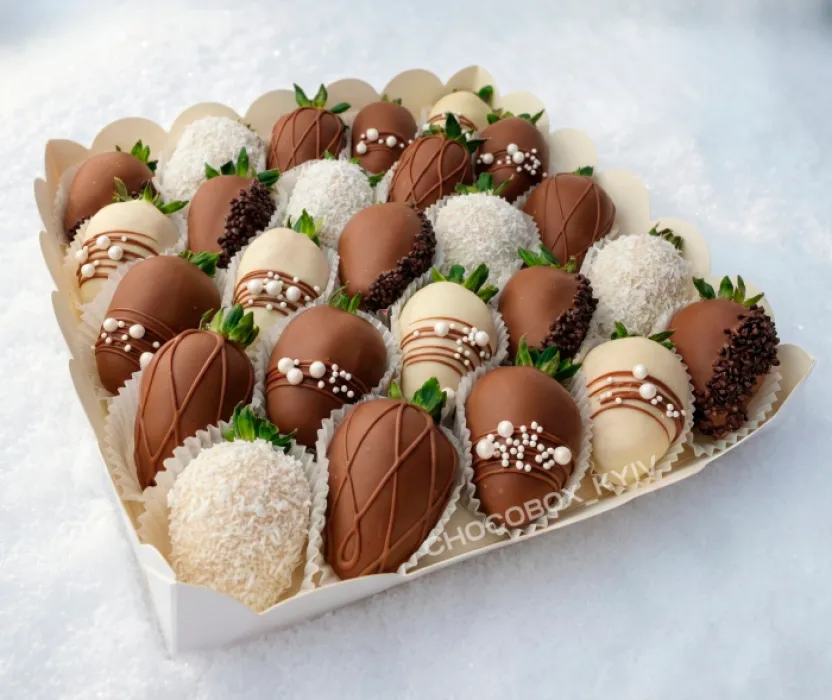 Новорічний бокс з полуницею в шоколаді - CHOCOBOX