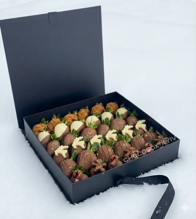 Новорічний бокс з полуницею в шоколаді - CHOCOBOX