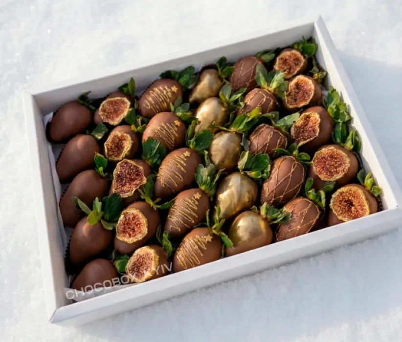 Новорічний бокс з полуницею в шоколаді - CHOCOBOX