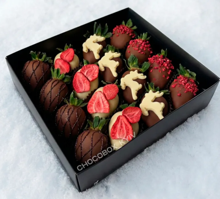 Новорічний бокс з полуницею в шоколаді - CHOCOBOX