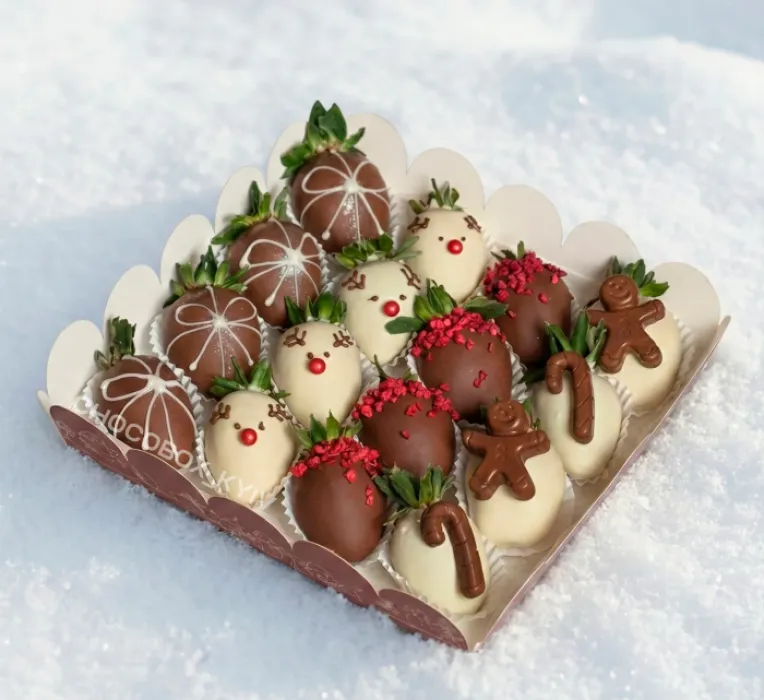 Новорічний бокс з полуницею в шоколаді - CHOCOBOX