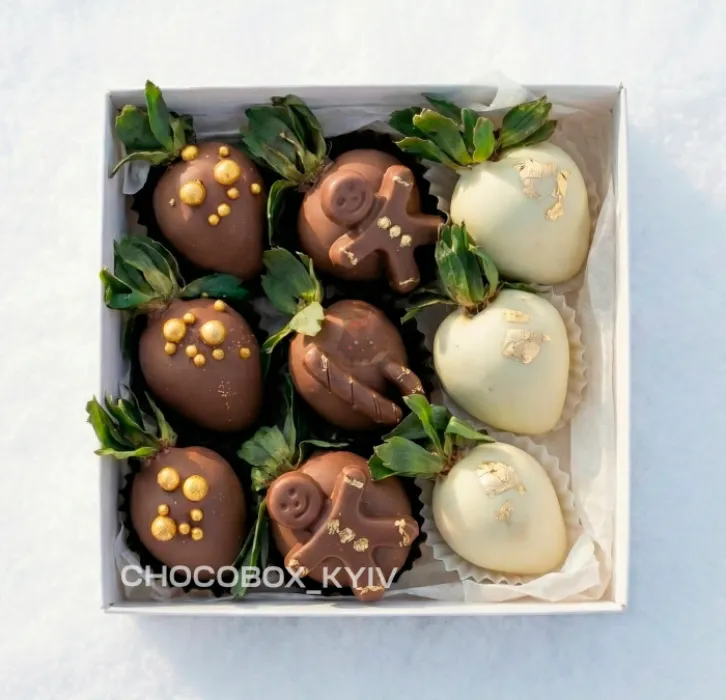 Новорічний бокс з полуницею в шоколаді - CHOCOBOX