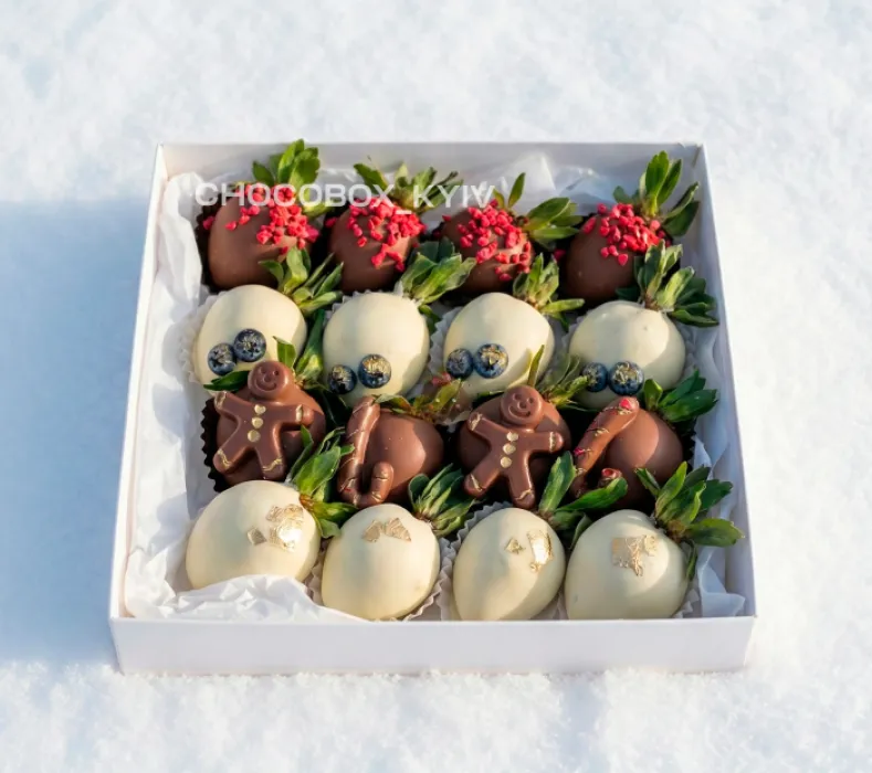 Новорічний бокс з полуницею в шоколаді - CHOCOBOX