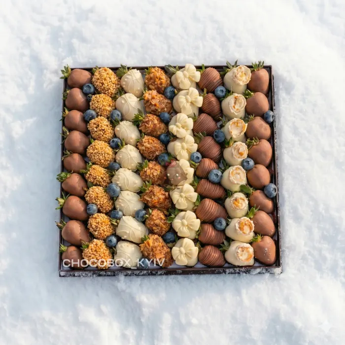 Новорічний бокс з полуницею в шоколаді - CHOCOBOX