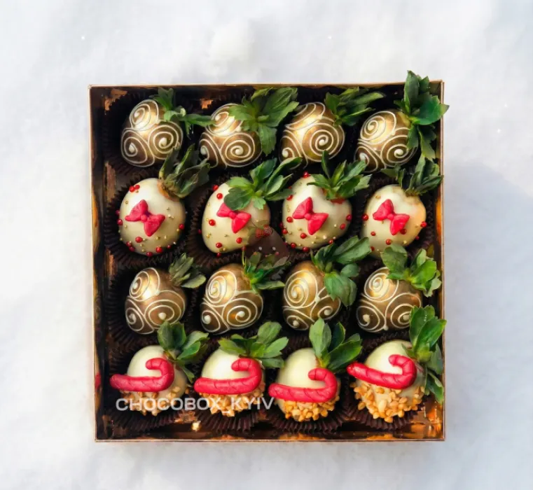 Новорічний бокс з полуницею в шоколаді - CHOCOBOX