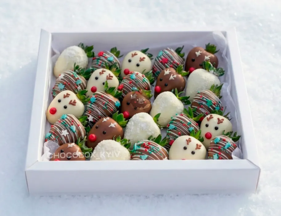 Новорічний бокс з полуницею в шоколаді - CHOCOBOX