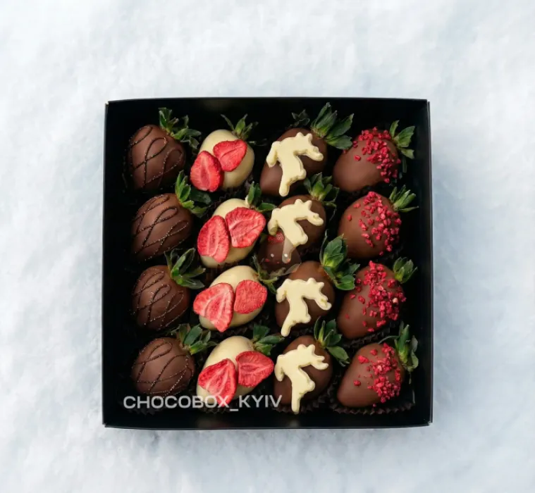 Новорічний бокс з полуницею в шоколаді - CHOCOBOX